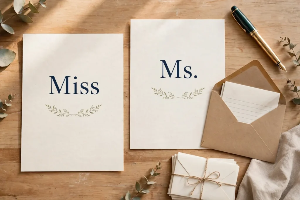 Miss versus Ms title usage illustration