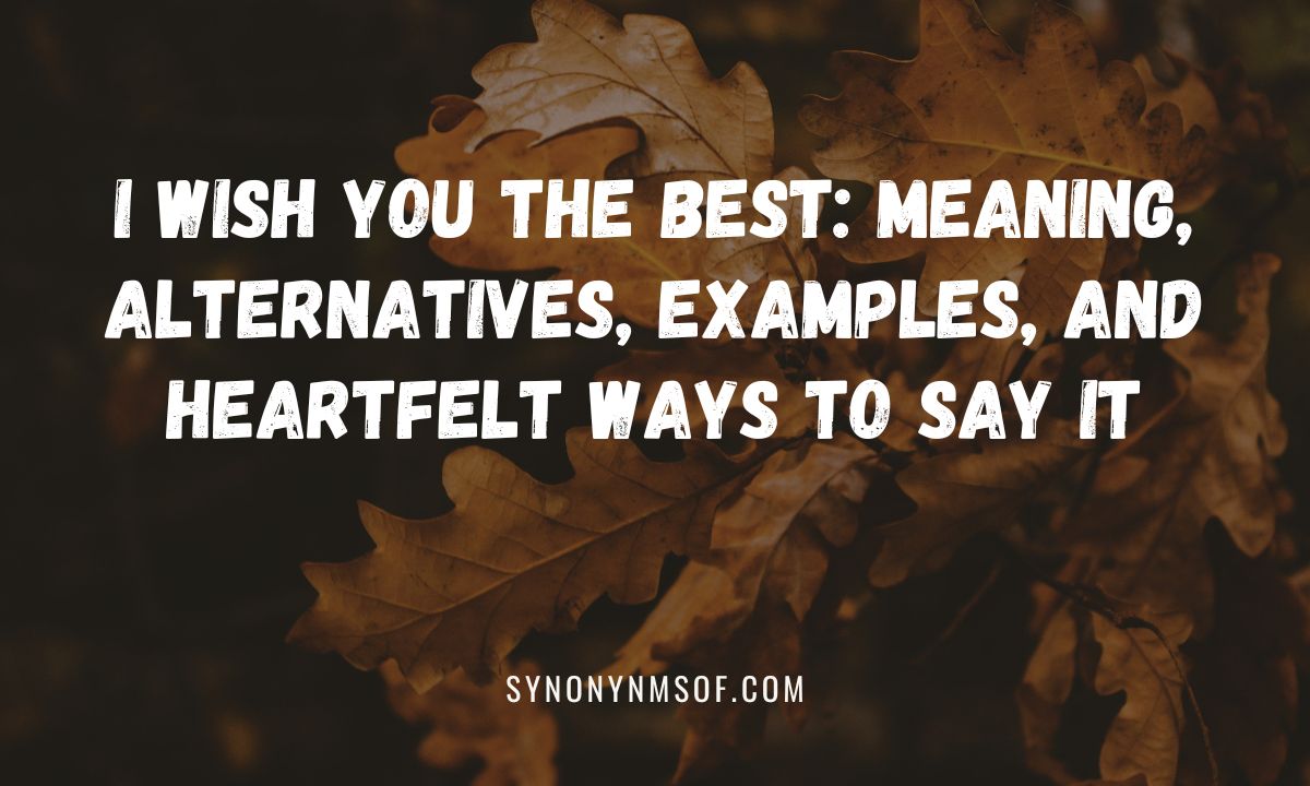 I Wish You the Best: Meaning, Alternatives, Examples, and Heartfelt Ways to Say It