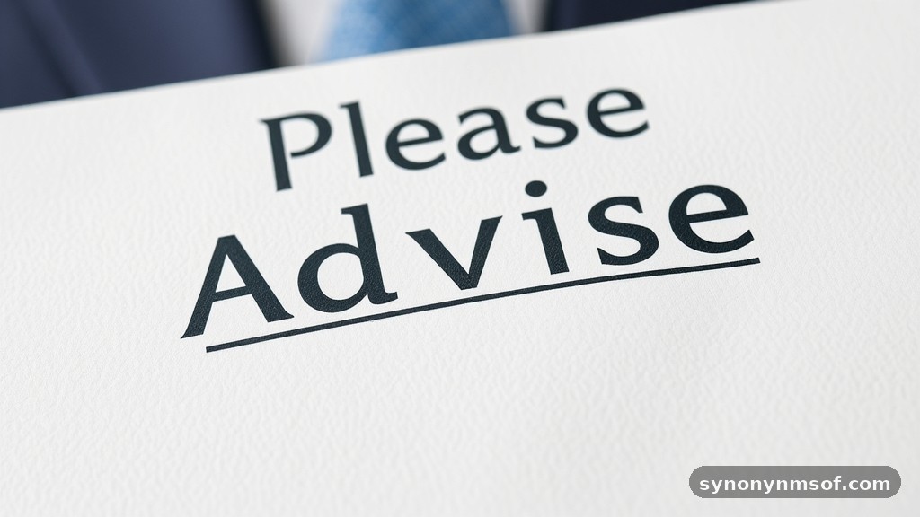 Please Advise: Meaning, Examples, and Professional Alternatives