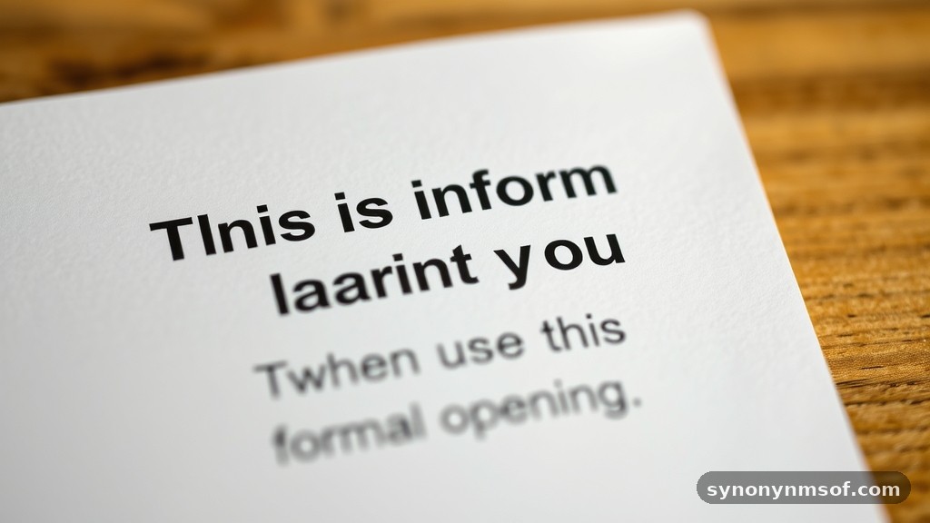 When to Use This Formal Opening