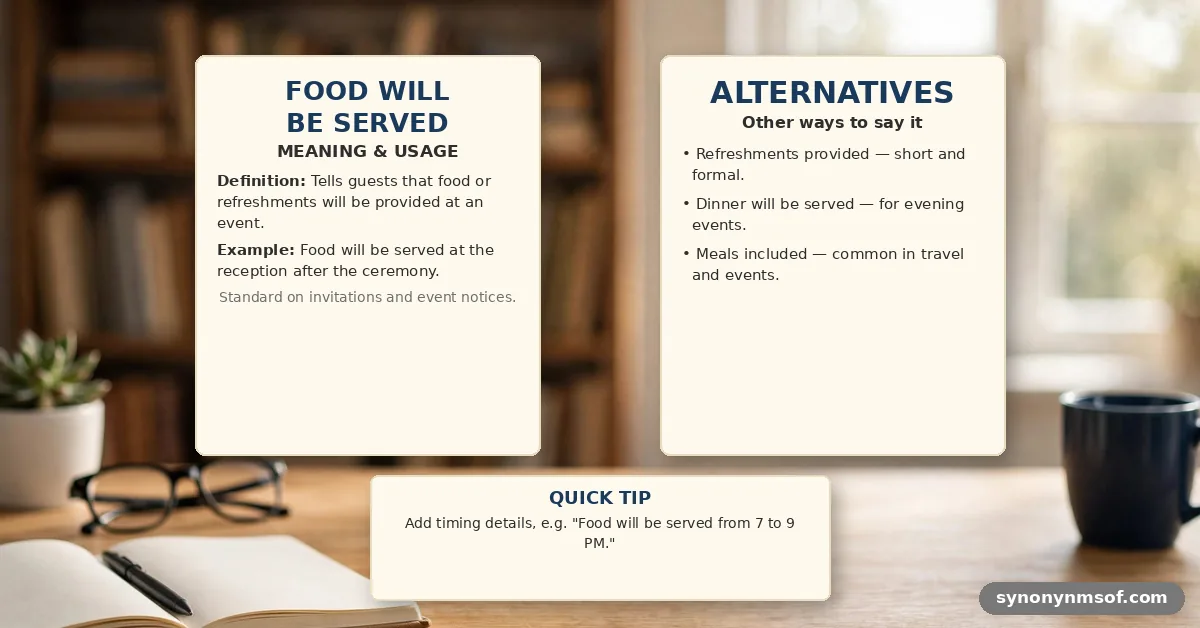 Food Will Be Served - meaning, usage and examples
