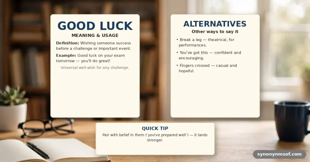 Good Luck - meaning, usage and examples