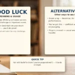 Good Luck - meaning, usage and examples