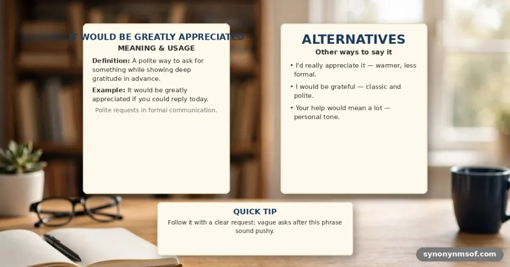 It Would Be Greatly Appreciated - meaning, usage and examples