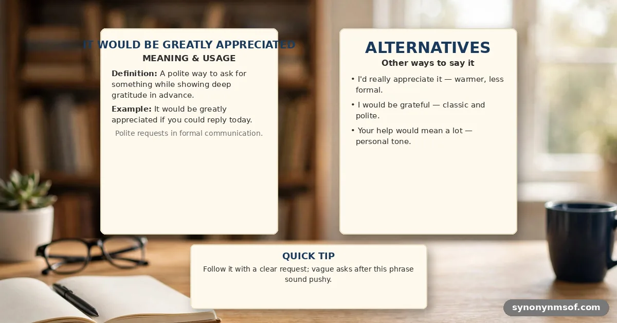 It Would Be Greatly Appreciated - meaning, usage and examples