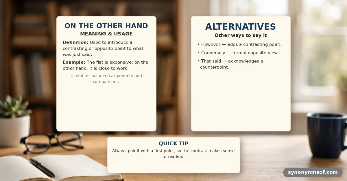 On the Other Hand - meaning, usage and examples