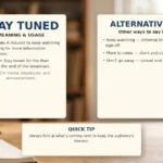 Stay Tuned - meaning, usage and examples