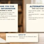 Thank You for the Information - meaning, usage and examples