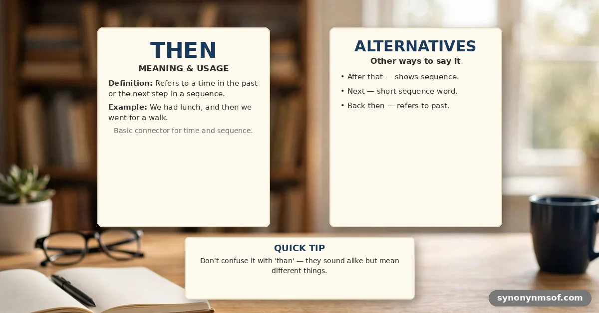 Then - meaning, usage and examples
