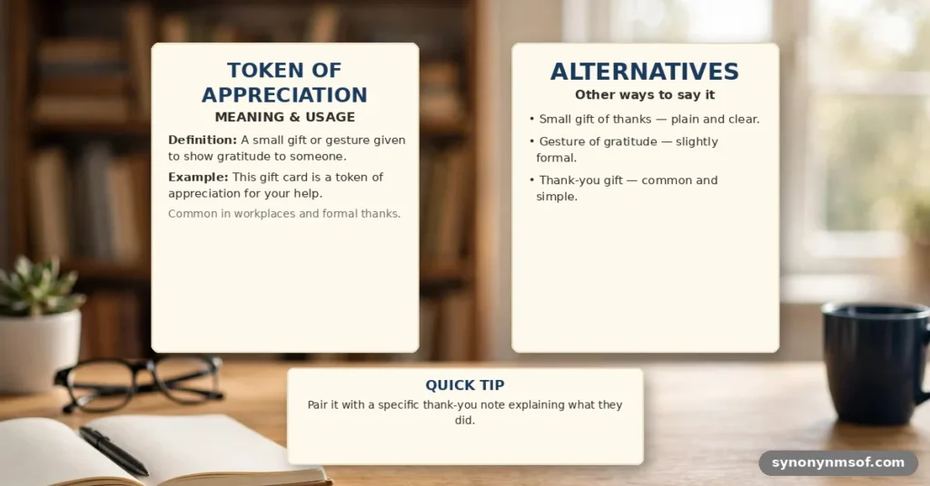 Token of Appreciation - meaning, usage and examples