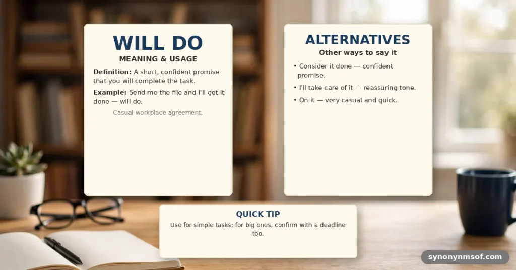 Will Do - meaning, usage and examples