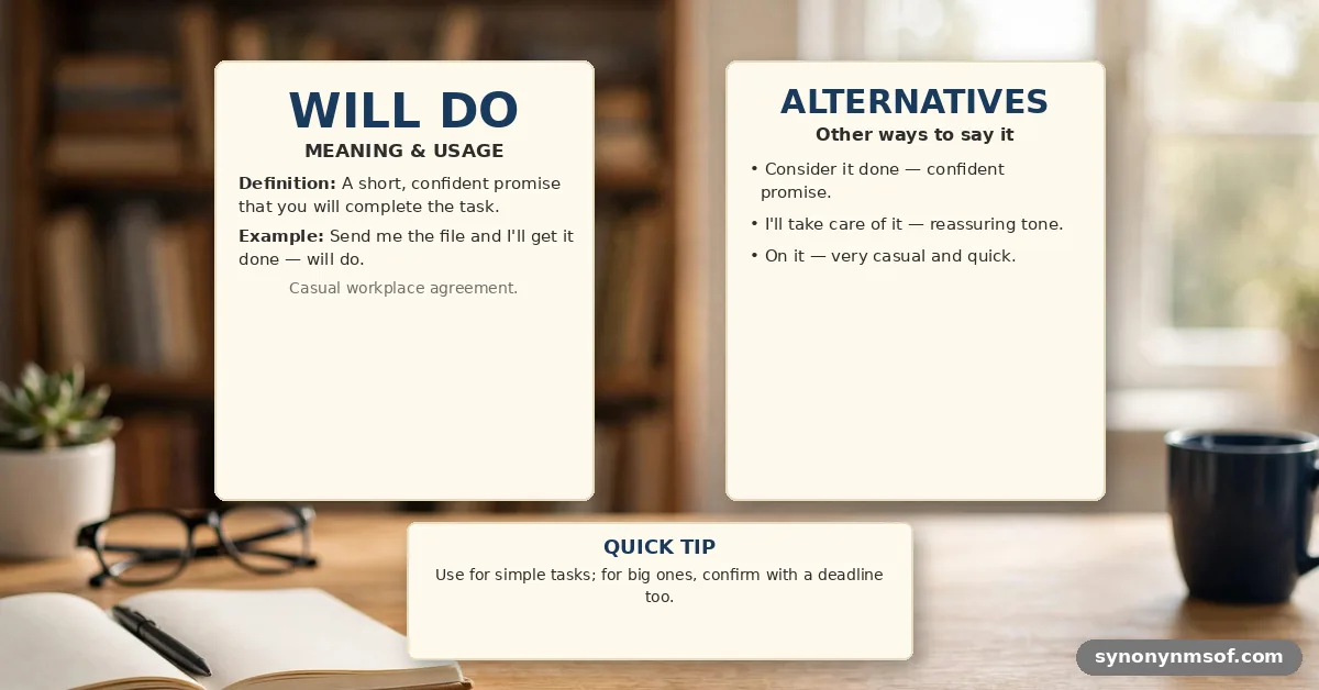 Will Do - meaning, usage and examples