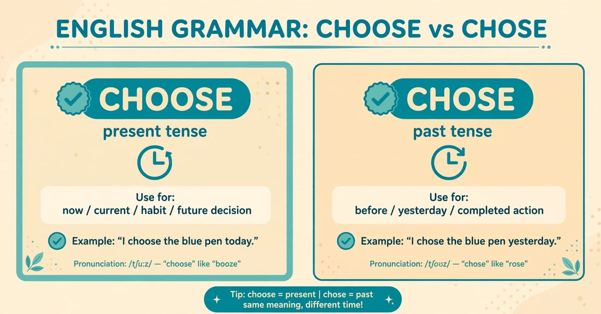 Chose or Choose: Difference, Tenses, and Examples