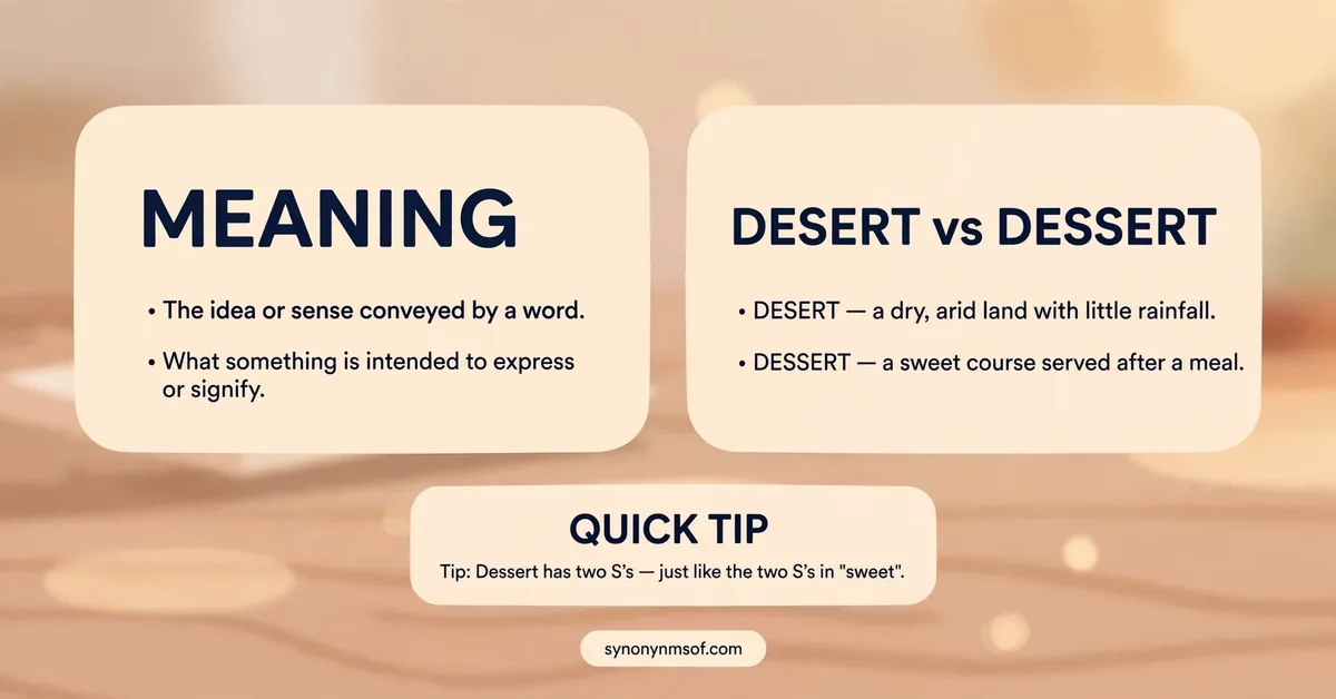 Desert or Dessert: Meaning, Difference, and Examples