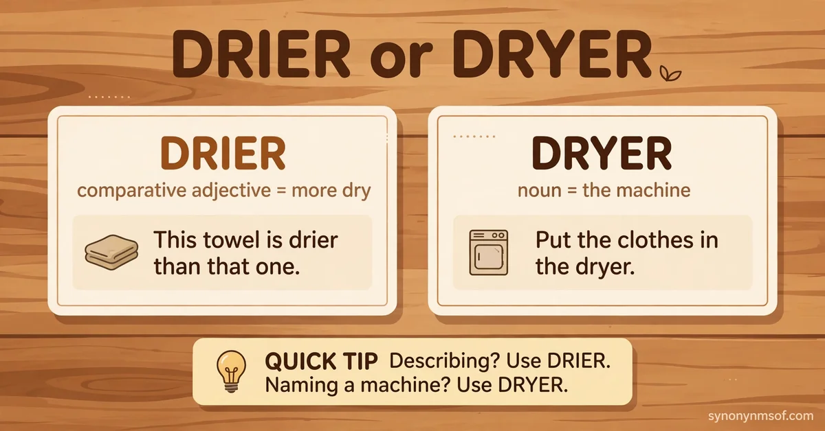 Drier or Dryer: Meaning, Difference, and Usage