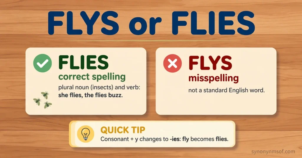 Flys or Flies: Correct Spelling and Examples