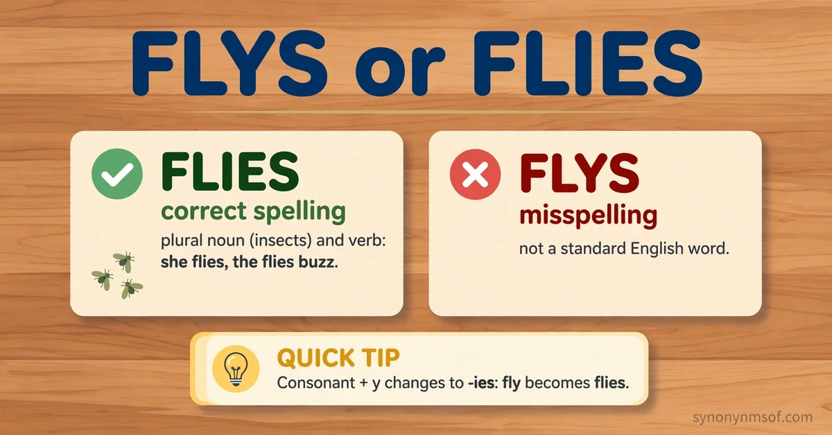 Flys or Flies: Correct Spelling and Examples