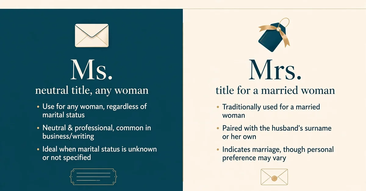 Ms or Mrs: Meaning, Difference, and When to Use Each