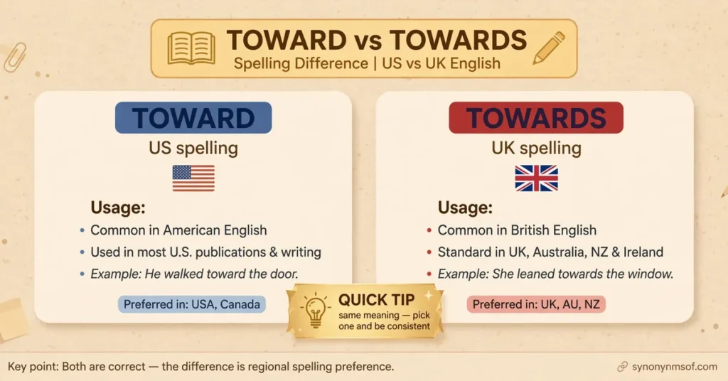 Toward or Towards: Meaning, Difference, and Examples